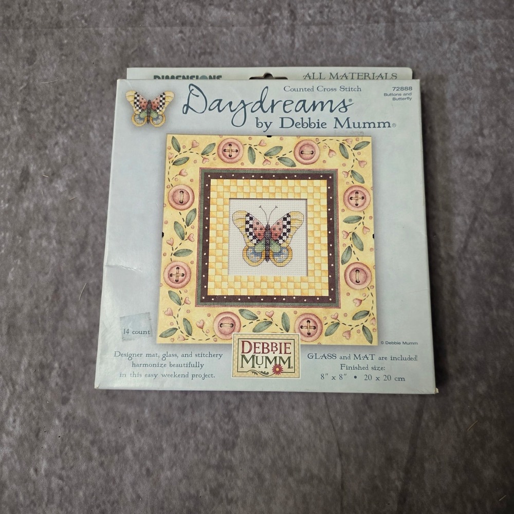 Dimensions Daydreams Debbie Mumm Buttons and Butterfly Cross Stitch Kit 72888